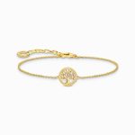 Thomas Sabo Gold-plated bracelet with tree of love pendant and cold enamel (A2160-427-39-L19V)