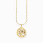Thomas Sabo Gold-plated necklace with tree of love pendant and cold enamel (KE2220-427-39-L45V)
