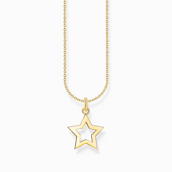 Thomas Sabo Gold-plated necklace with star pendant (KE2222-413-39-L45V)