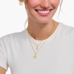 Thomas Sabo Gold-plated necklace with star pendant (KE2222-413-39-L45V)