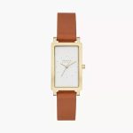 Skagen Hagen Three-Hand Brown Leather Rectangular Watch (SKW3097)