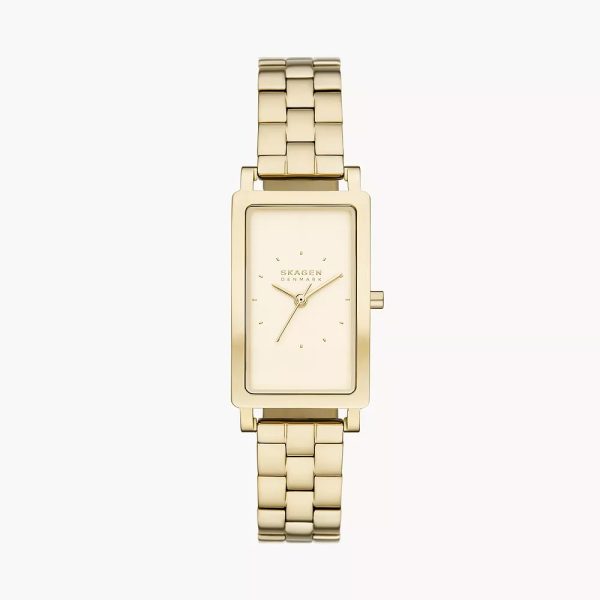 Skagen Hagen Three-Hand Gold Stainless Steel Rectangular Watch (SKW3098)