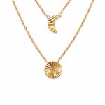 Burren Grooved Sun and Moon Necklace (N0430)