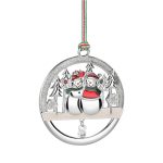 Newbridge Silverware Snowman Couple Round Christmas Tree Decoration (WY954)
