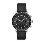 Armani Chronograph Black Leather Watch (AR11243)