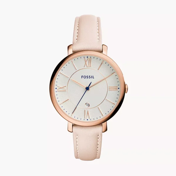 Fossil Jacqueline Three-Hand Date Blush Leather Watch (ES3988)