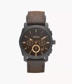 Fossil Machine Mid-Size Chronograph Brown Leather Watch (FS4656)
