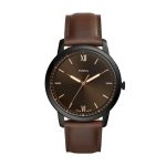 Fossil Minimalist Three-Hand Brown Leather Watch (FS5551)