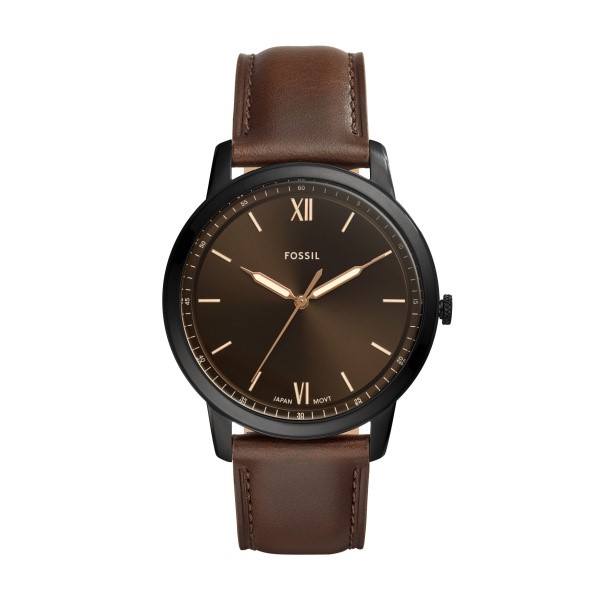 Fossil Minimalist Three-Hand Brown Leather Watch (FS5551)