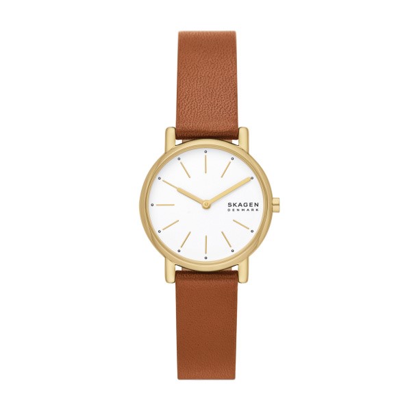 Skagen Signatur Lille Two-Hand Brown Leather Watch (SKW3121)