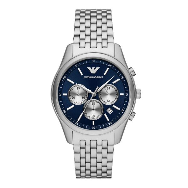 Armani Antonio Chronograph 41mm Blue Dial Stainless Steel Bracelet Watch (AR11782)