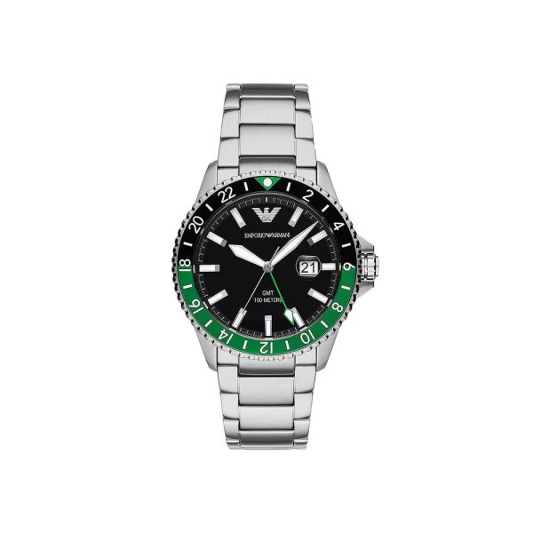 Armani Diver 42mm Black Dial Steel Bracelet Watch (AR11589)