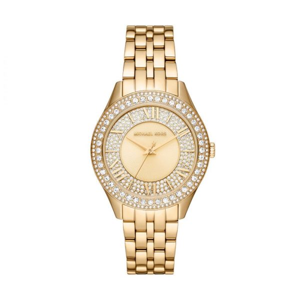 Michael Kors Harlowe Pavé Gold-Tone Watch (MK4709)