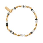 Chlobo Mixed Metal Stone Of Empowerment Black Rutilated Quartz Bracelet (GMBBRQCD)