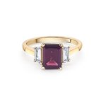 Cathal Barber Goldsmith 18ct Yellow Gold Rhodolite Garnet Diamond Dress Ring