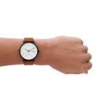 Skagen Kuppel Two-Hand Sub-Second Brown Leather Watch (SKW6889)