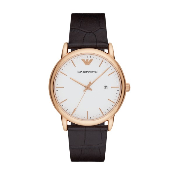 Emporio Armani Brown Genuine Leather Men's Watch (AR2502)