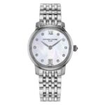 Frederique Constant Slimline 30mm MOP Dial Diamond Dots Steel Bracelet Watch (FC-220MPWD1S26B)