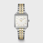 Cluse Gift Box La Tétragone Watch Steel, Two-Tone & Double Chain Bracelet, Silver Colour (CG10326) - Image 2