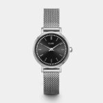 Cluse Boho Chic Petite Watch Mesh Crystals, Black, Silver Colour (CW10502)