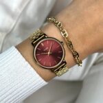 Cluse Boho Chic Petite Watch Steel, Dark Cherry, Gold Colour (CW10505) - Image 2