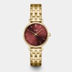 Cluse Boho Chic Petite Watch Steel, Dark Cherry, Gold Colour (CW10505)
