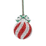 Newbridge Red & Clear Stone Bauble Christmas Tree Decoration (LS217)