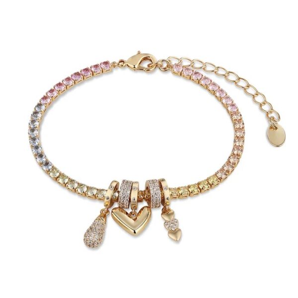 Newbridge Gold Plated Heart Charm Bracelet (BR0024GP)