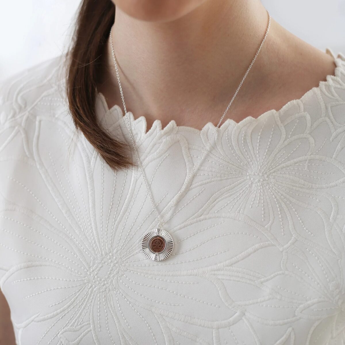 Newbridge Silver & Rose Gold Plated Tiamo Pendant (P0031SRP) - Image 2