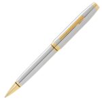 Cross Coventry Ballpoint Pen - Polished Chrome Gold Trim (AT0662-2)