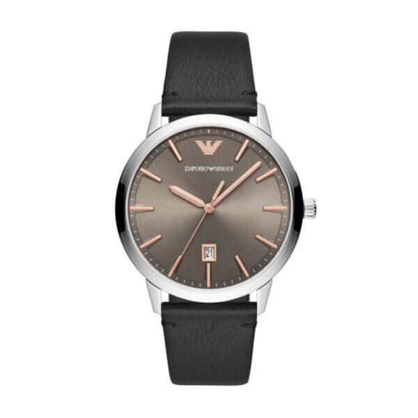 Armani Emporio Ruggero Quartz Black Leather Watch (AR11277)