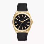 Fossil Everett Three-Hand Date Black Leather Watch (ES5434)