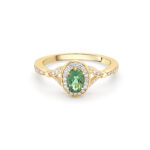9ct Gold Peridot Diamond Ring