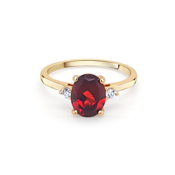 9ct Gold Garnet Diamond Ring