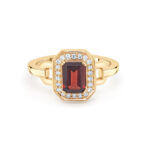 9ct Gold Garnet Diamond Ring