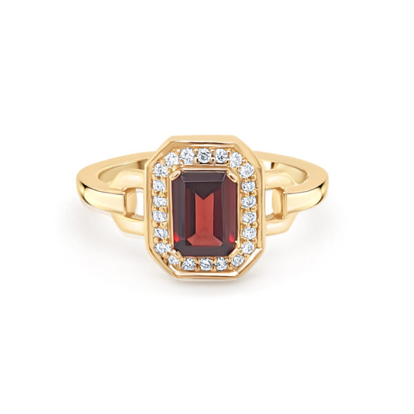 9ct Gold Garnet Diamond Ring