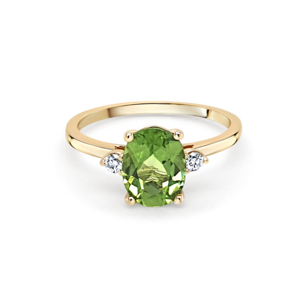 9ct Gold Peridot Diamond Ring