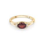 9ct Gold Diamond Garnet Ring