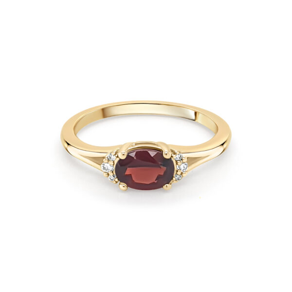 9ct Gold Diamond Garnet Ring