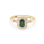 9ct Gold Diamond Tourmaline Ring