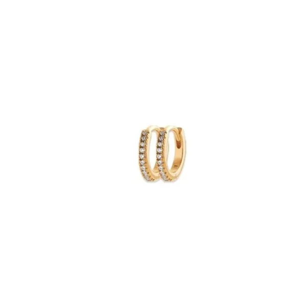 Burren 18K Gold Plated CZ Hoop Earrings (E0745)