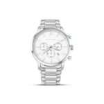 Newbridge Gents Silver Plated Chronograph Watch White Face PRODUCT (SM22018G)