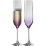 Galway Crystal Erne Champagne Flute Glass Pair Amethyst (G324012)