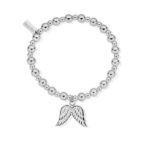 ChloBo Mini Small Ball Double Angel Wing Bracelet (SBMSB702)
